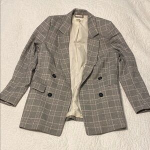 H&M Black and White Checkered Blazer